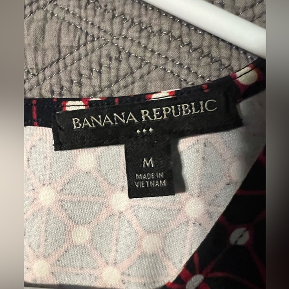 Banana Republic A line sleeveless shift dress size medium navy and red - Picture 5 of 7